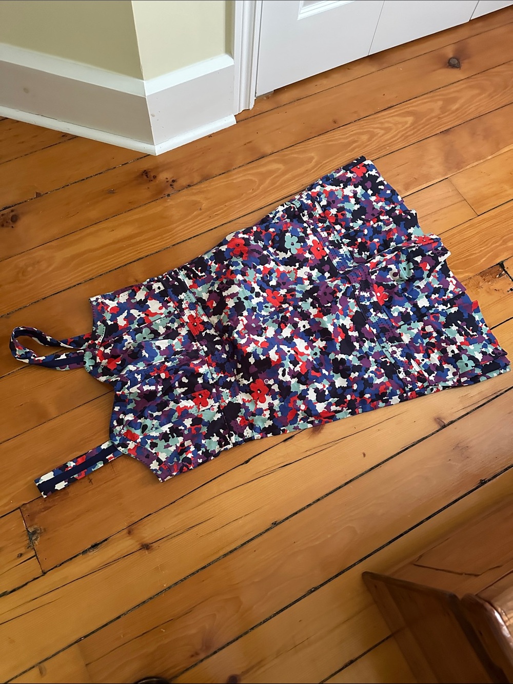 Tory Burch Multicolor Floral Print Sundress — Blue, Purple, Red, White